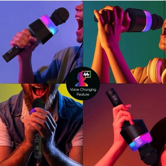 Glam Nation Star Glow LEF Karaoke Microphone & Speaker Bluetooth, Popsolo, NIP - Picture 3 of 8